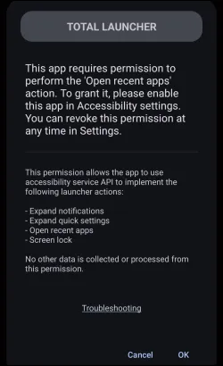 Open Recent App Permission