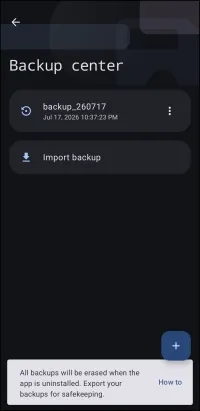 Backup dialog Backup dialog