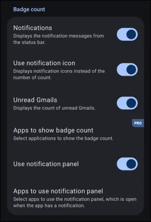 Behavior Options: Badge Count Behavior Options: Badge Count