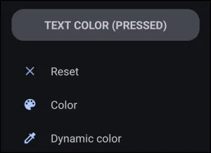 Text Color (pressed)