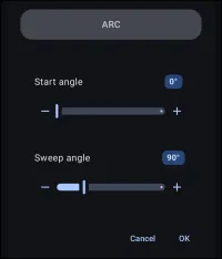 Arc Parameters Dialog Arc Parameters Dialog