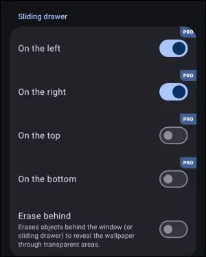 Sliding Drawer Options